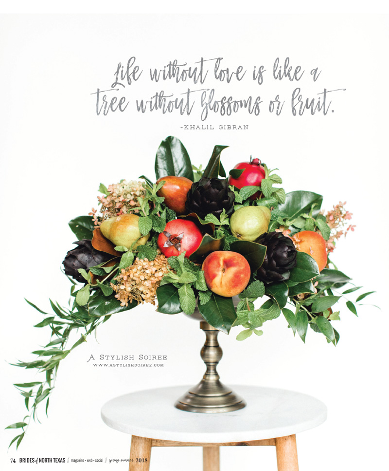 A Stylish Soiree | Featured in Brides of North Texas | Creative Wedding Florist
