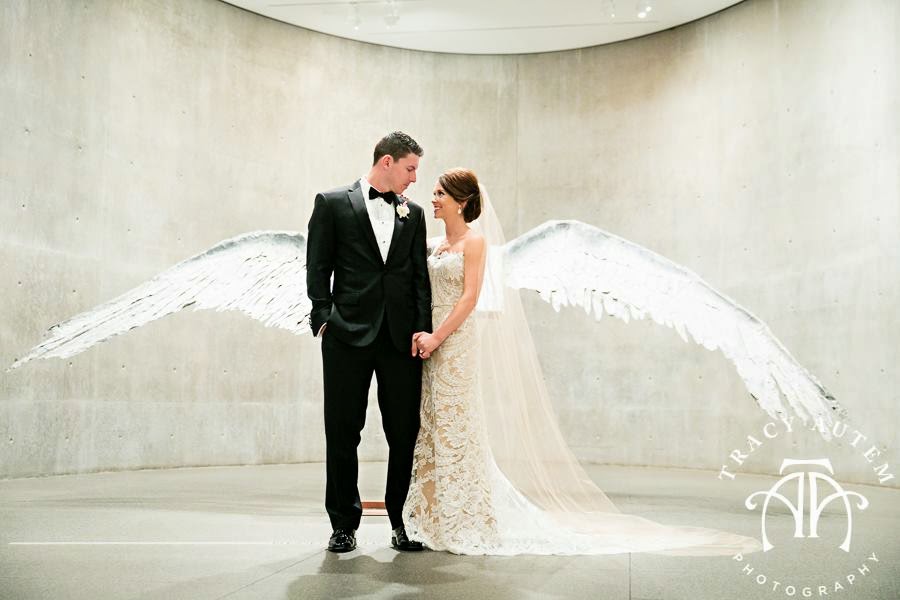 Modern Art Museum Fort Worth Wedding Bride and Groom Photo