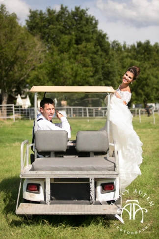 Texas Ranch Wedding Grand Getaway Golf Cart Photo