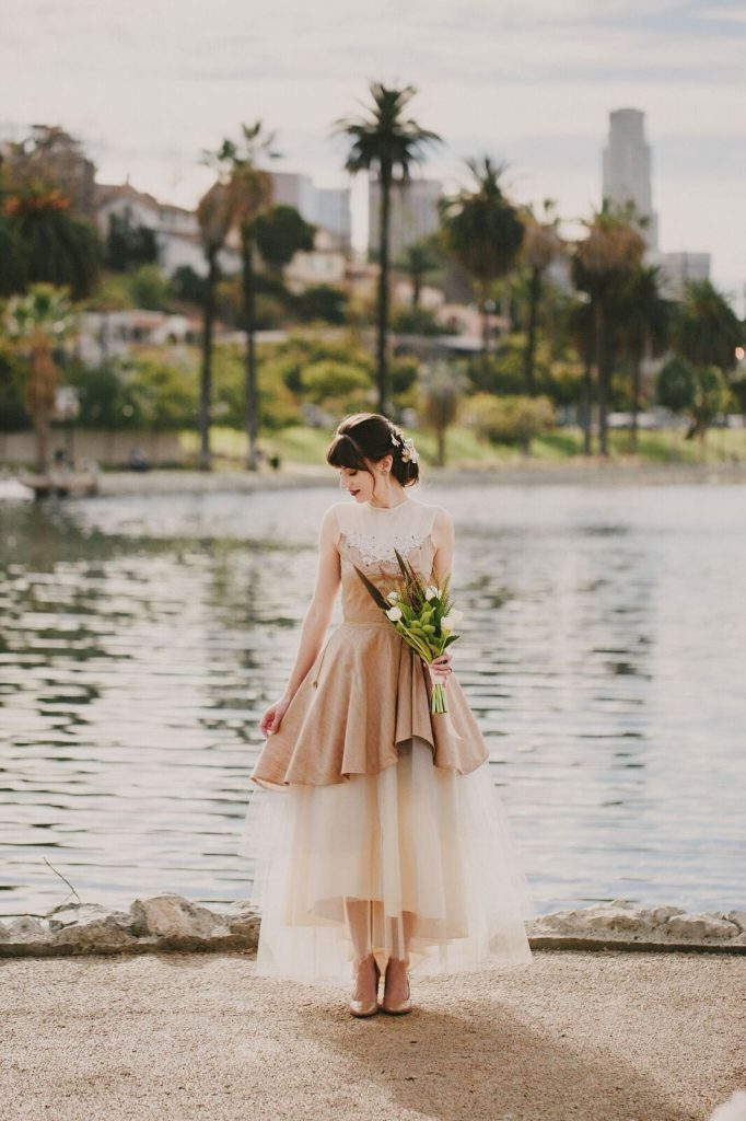 Echo Park Lake Los Angeles Wedding Styled Shoot Photo