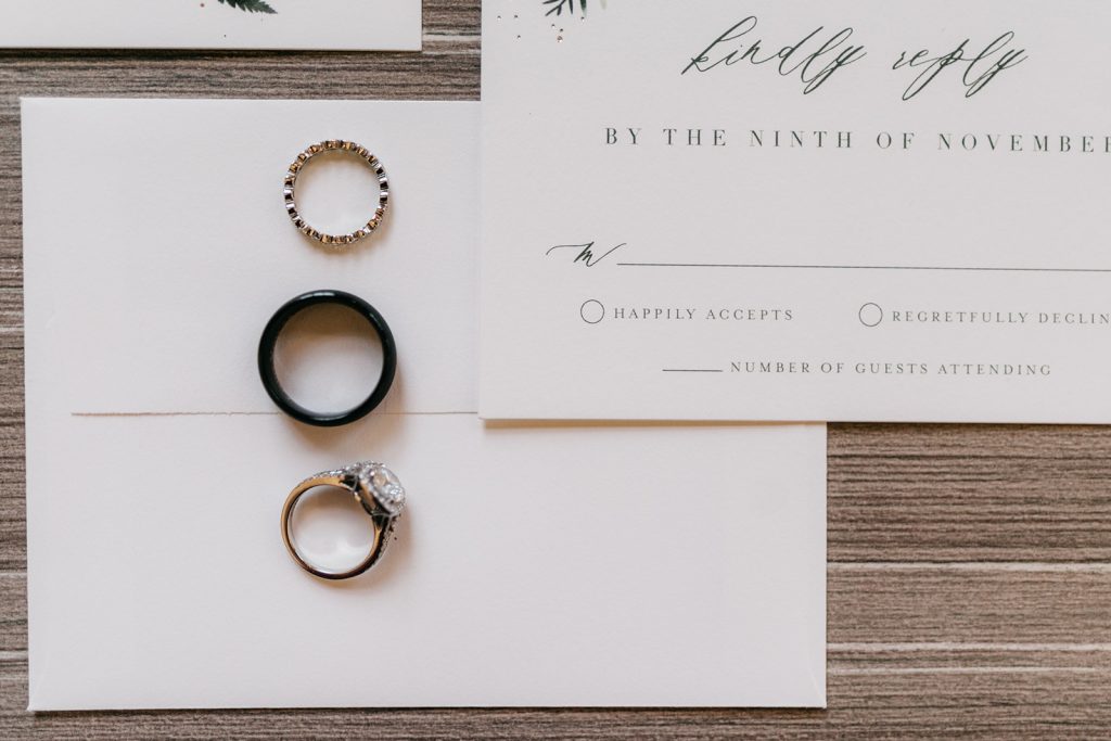 Sophisticated Winter Wedding Invitations and Rings