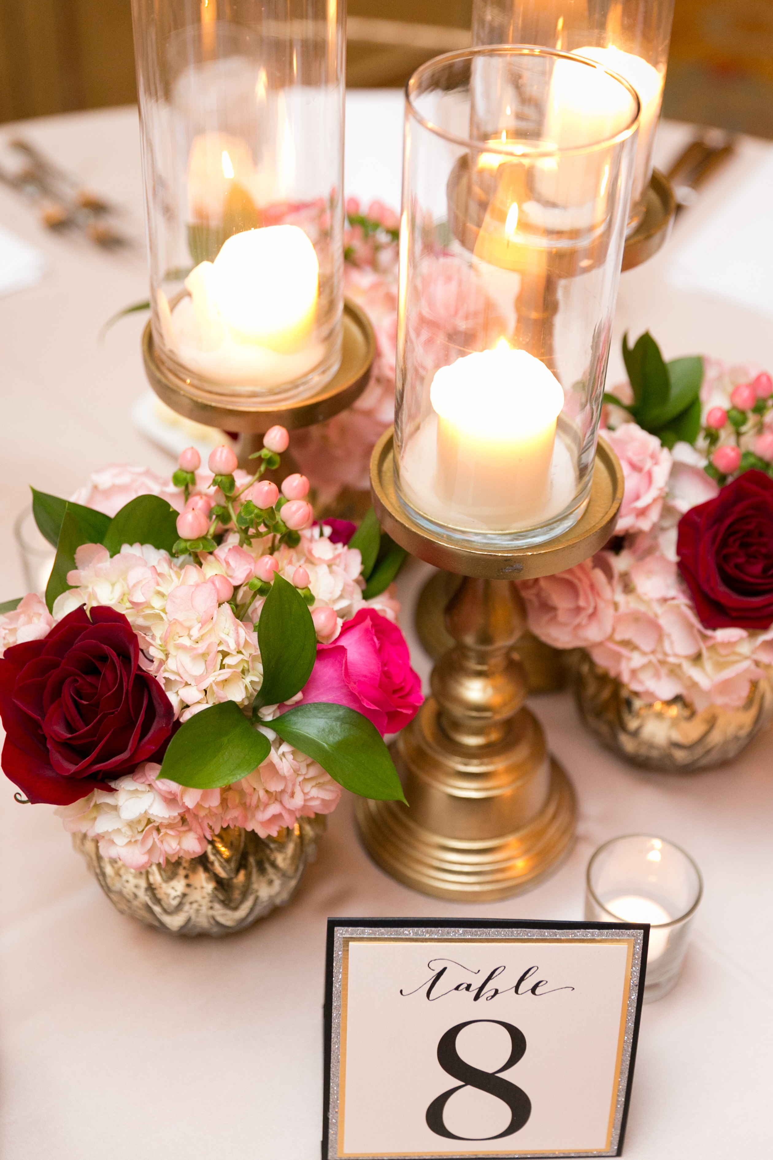 Fort Worth Club Wedding, Bouquets and candles, Dallas wedding florist