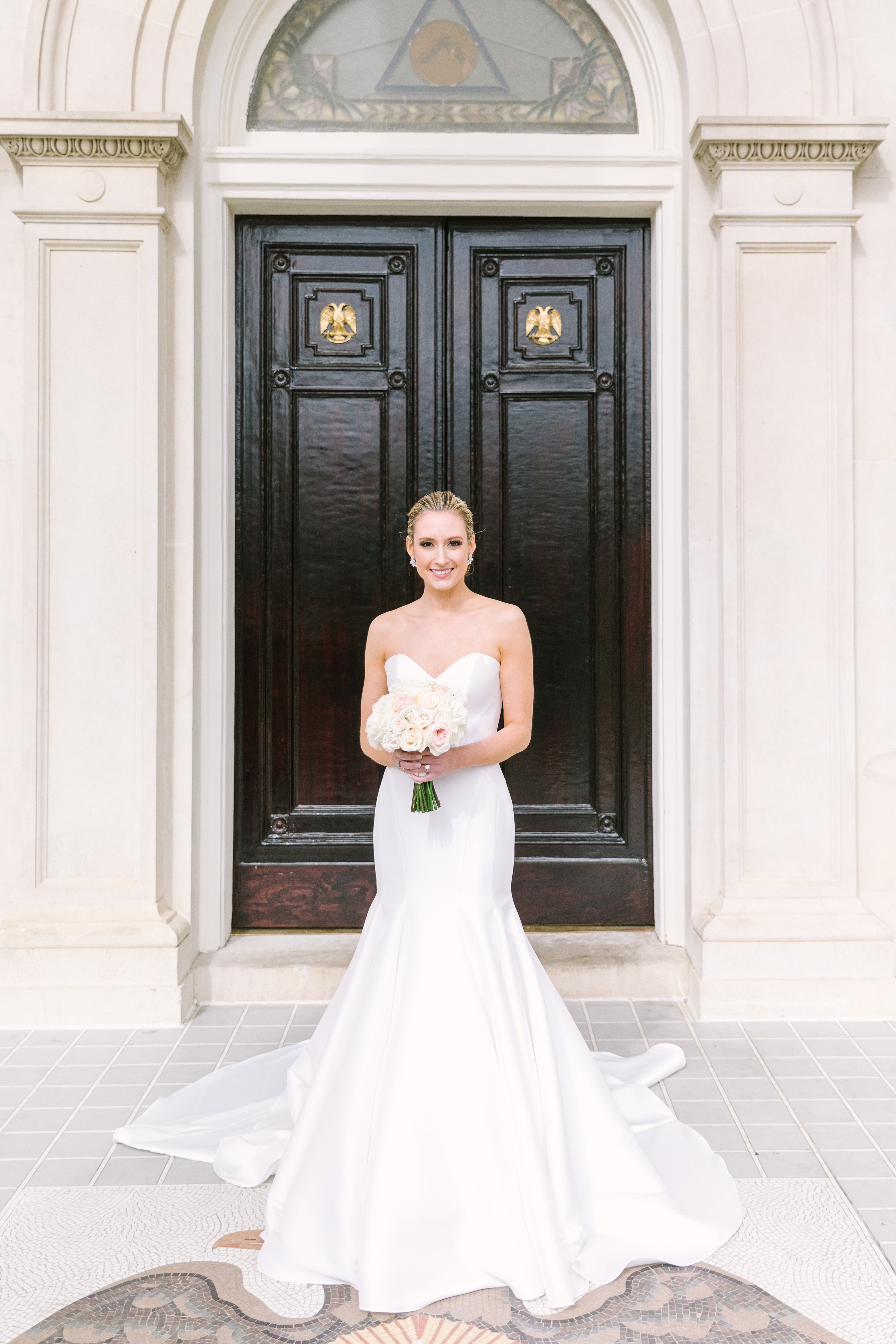 Beautiful bride at Scottish Rite Cathedral for her wedding. Bridals. Dallas Wedding Florist